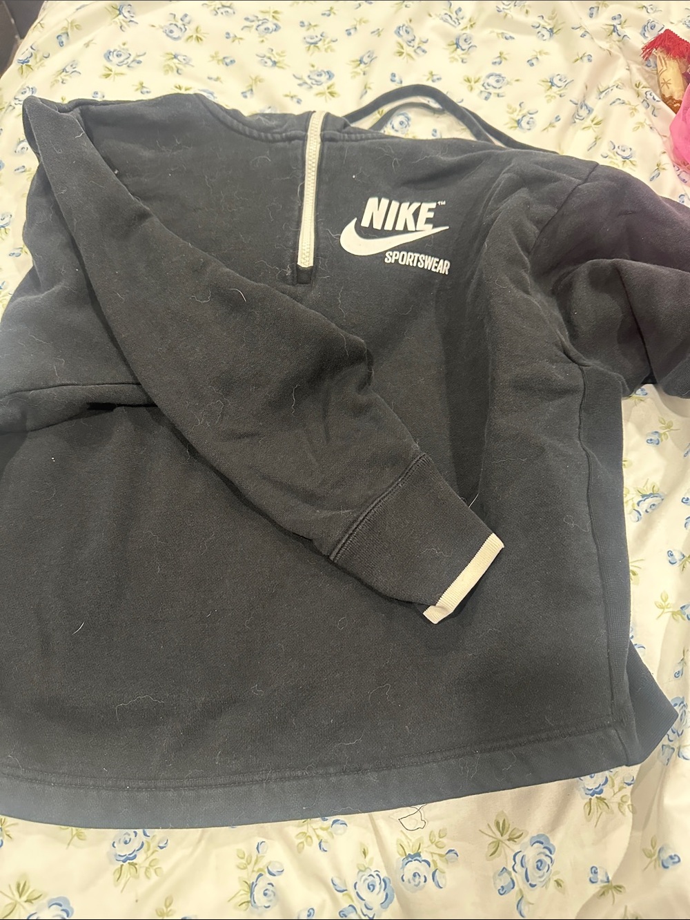 Nike Black Pullover with White Logo and Trim